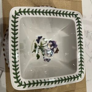 Portmeirion Green and White Serveware Elegant Square Dish